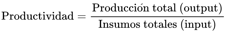 Fórmula para calcular la productividad
