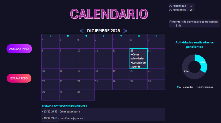 Plantilla Calendario para excel gratis