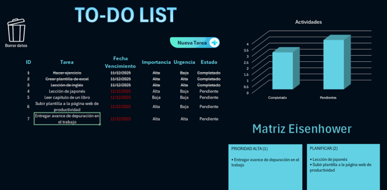 Plantilla TO-DO List gratis en excel